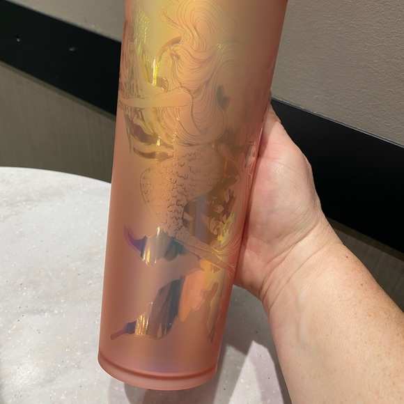 Starbucks Spring 2022 Rose Gold Copper Siren Soft Touch Cold Cup Venti Tumbler - Picture 2 of 6